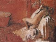 Edgar Degas Lady toweling off her body after bath Spain oil painting artist